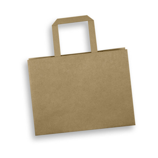 Medium Flat Handle Paper Bags Natural